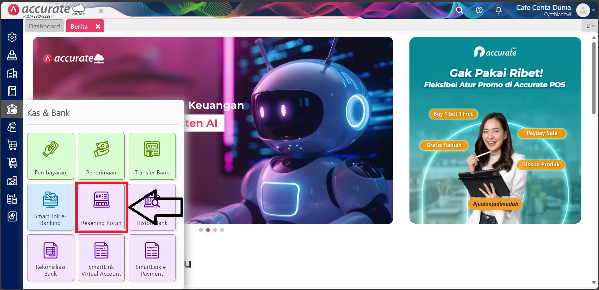 impor rekening koran Accurate